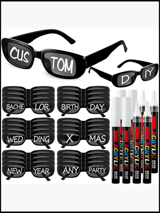 DIY Custom Sunglasses Set with Marker Pens for Birthday Party Favors main image 4